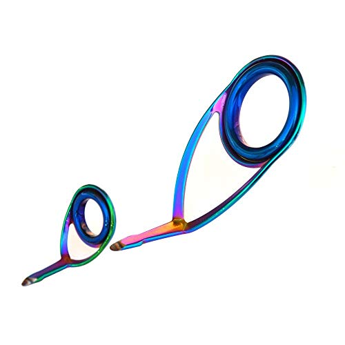 LureSport KL KT Guide Set 9pcs Rainbow Frame Blue Ring Fishing Rod Building Component Repair DIY Accessory