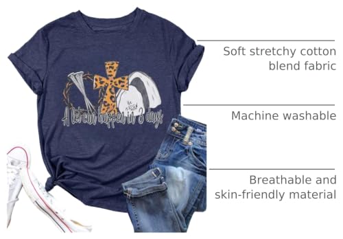 Image of A Lot Can Happen in 3 Days Shirt Women Christian Easter Tshirts Casual Short Sleeve Religious Quotes Tee Tops
