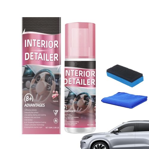 Limpiador de interior de auto | 100ml Limpieza Segura y Detallado,Limpiador de coche y productos de cuidado de interiores - para cuero goma tapicería salpicadero moqueta asiento camión SUV autocaravan