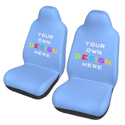 Custom Seat Covers for Trucks Cars SUV Funny Car Accessories for Women Men Universal Personalized Car Seat Cover Customize Car Seat Cover Carolina Blue Car Accessories, Set of 2