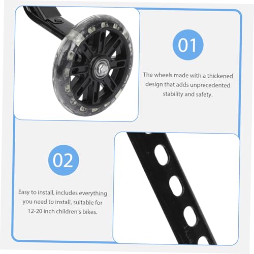 Ruedas Estabilizadoras para Bicicleta GALPADA, 2 piezas, Negro, para entrenamiento y desarrollo del equilibrio, fáciles de instalar, compatibles con bicicletas de 12 a 20 pulgadas miniatura 5