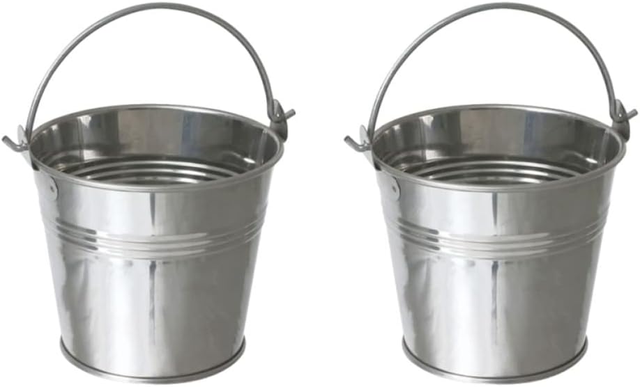 10pcs Mini Tinplate Metal Bucket for Ice French Fries Fashionable Design Sturdy Multi-functional Use