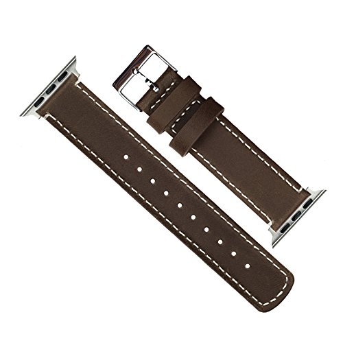 Image of BARTON WATCH BANDS - Top Grain Leather Watch Bands Compatible with Apple Watch Models - 1, 2, 3, 4, 5, 6, 7, 8, 9, 10, SE, Ultra & Ultra 2