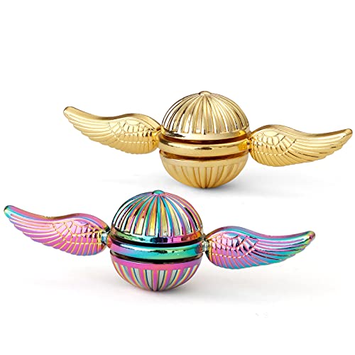 Premium Wizard Wings Fidget Spinner Metal,Spinning Toys Sensory Gadget Finger Hand Spinner with High Speed Stainless Steel Bearing,Best Gift ADHD Anxiety Focus Party Favors Prizes for Kids Adults