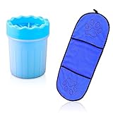 Limpieza completa de 360 grados: agregue un poco de agua a la taza, inserte la pata fangosa del perro, un cepillo de silicona suave y eficaz, ayude a eliminar la suciedad y el barro de la pata de su perro y no dañe las patas de su mascota en el proceso. y suave, elástico y resistente.