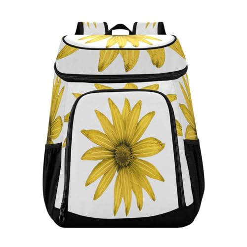 Jerusalem Artichoke Flower Yellow Cooler Backpack Leakproof Insulated Lunch Cooler Bag 30 Cans Camping Backpacks for Beach Road Trip Picnic