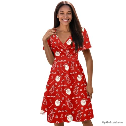 Image of Women's Summer Dresses Short Sleeve Formal Dresses with Pockets | Lightweight polyester fabric delivers cool airflow during hot summer outdoor activities