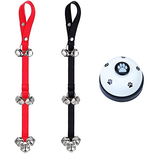 Woheni Dog Doorbells For Potty Training, Adjustable Potty Dog Bells Pet Bells For Door Knob, Puppy Training, Housebreaking, Go Outside-Potty, And Extra Loud Bells (Black+Red) #TOP20