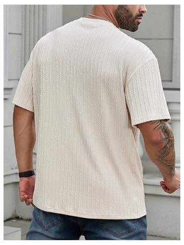 Men's Big and Tall Shirts Textured Knit Tshirt Shirts Casual Summer Tops Trendy2