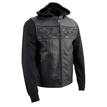 harley davidson leather jacket with hoodie