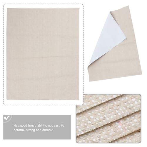 Toile pour la décorer en coton et lin beige STOBAZA | Lot de 10 feuilles de tissu respirant - 4