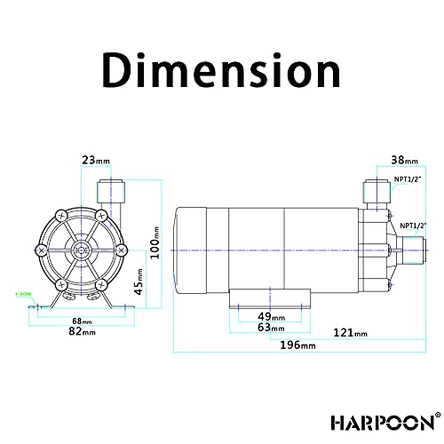 Home Brewing Pump, Mp-15Rm Magnetic Beer Water Pump,Stainless Steel 304 Food Grade, High Temperature Resistance With Ce Certification, 110V Us Plug, 1/2" Thread Switch Grey #TOP1