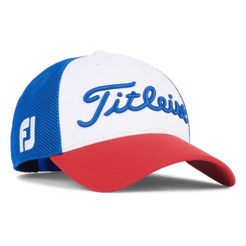 Titleist Men's Standard Tour Performance Mesh Golf Hat, White/Royal/Red, Osf #TOP1