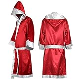 Jiecikou Boxing Robe Cloak with Hood Men and Women Boxer Costume Red M