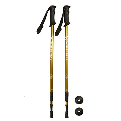 Winterial Highland Snowshoes 30 Inch Lightweight Aluminum Rolling Terrain Gold Snow Shoes with Carry Bag and Adjustable Poles
