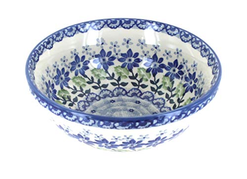 Blue Rose Polish Pottery - Blue Hallsey Cereal/Soup Bowl - 6.5" Diameter - Great Bowl for Everyday Dinnerware, Casual Dinnerware, or Formal Dining