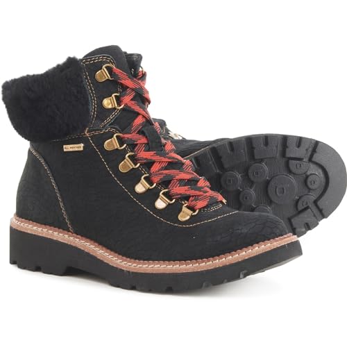 Bionica Danie Shearling Collar Lace-Up Boots - Waterproof, Insulated, (Black) (7)