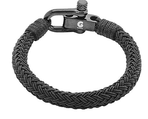 Preisvergleich Produktbild Armband Stoff - Segeltau Herrrenarmband Schwarz Damenarmband Blau Galeara Design Toto (Schwarz, 185)