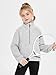 Girls' Half-Zip Hoodie Oversized Long-Sleeve Sweatshirt Kids' Fall Fashion Casual Pullover with Thumb Holes Grey