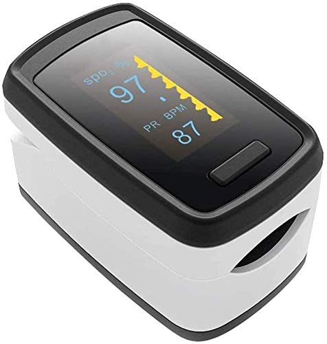 Oxímetro de pulso,Medidor Digital de Oxígeno en Sangre y Sensor de Pulso con Alarma SPO2 Para el Hogar, Fitness y Deportes Extremos