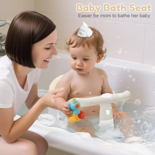 image for Lerrutue Baby Bath Seat for Babies 6 Months & Up Sitting Up, Non-Slip 