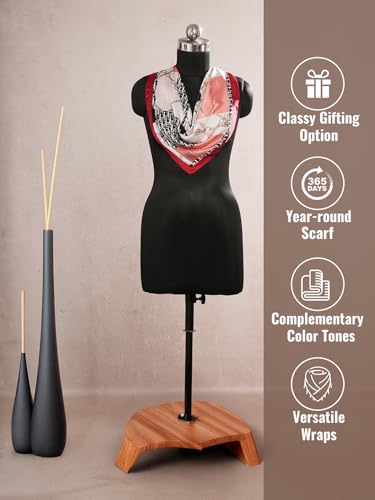 Image of Printed Poly Silken feel Scarf Stole for Women | Stylish, Soft, & Lightweight | Satin Feel Neck Scarf, Hair Scarf, Head Scarf for Women