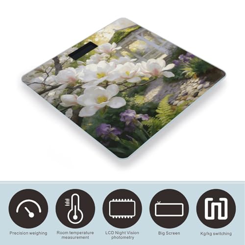 Báscula digital de baño con vidrio templado y pantalla LCD miniatura 3