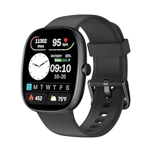 Fitness Tracker 2025 Ver. (Answer/Make Calls), 1.85″ Smart Watch Fitness Watches for Women Men with 24/7 Heart Rate Blood Oxygen Monitor Sleep Tracker 100+ Sport Modes IP68 Waterproof (Black)