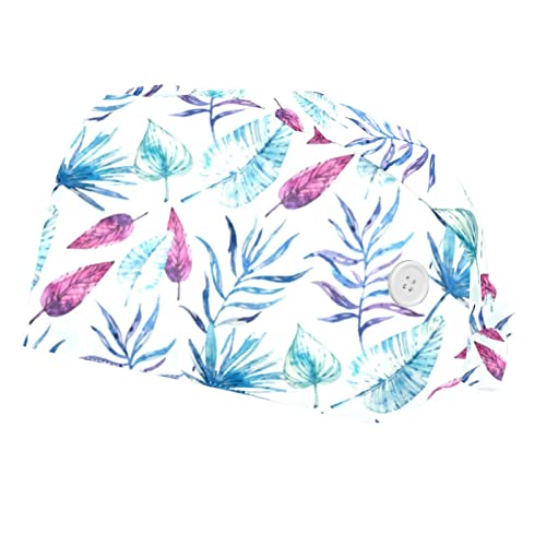 Casquettes de travail respirantes JDEZ anti-transpiration avec motif feuilles tropicales