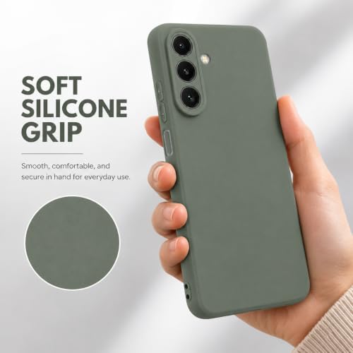 Image of FIRST MART Matte Silicone Back Cover for Samsung Galaxy A17 - Green