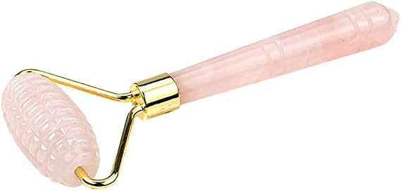 Cabeças duplas Jade Pedra massagem Facial rolo Natural rosa quartzo elevador Corpo relaxamento beleza emagrecimento ferramenta para rosto cuidados com a Pele-D