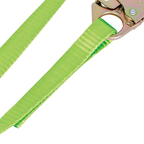 Peakworks Fall Protection Restraint Lanyard with Webbing and 2 Snap Hooks, 4 ft. Length, Green, V815404 - Thumbnail 6