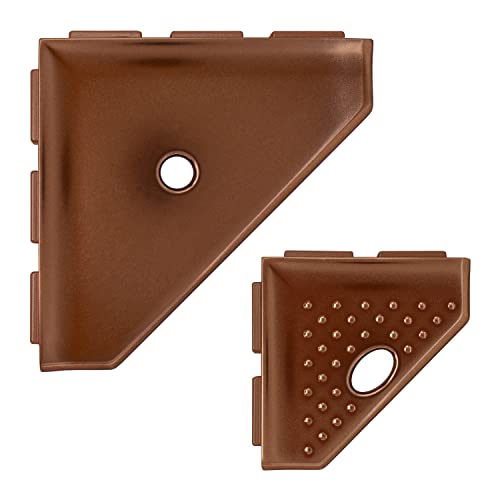 Questech Décor 8 Inch Corner Shower Shelf And 5 Inch Caddy Foot Rest, Geo Lugged Back For New Construction, Mounted Bathroom Shower Organizer, Copper Finish #TOP6