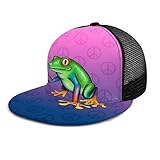 Casquette de baseball avec symbole de la paix et de la grenouille - En maille - Pour homme et femme - Sangle réglable - Confortable et durable pour votre style de vie actif.
