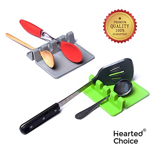 image for Hearted Choice Spoon Rest, Silicone Utensil Holder For Cooking Utensil