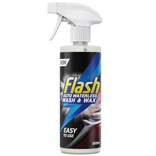 Flash Car Care Waterless Wash & Wax Spray 500ml, Quick Car Cleaning & Waxing Spray for Paintwork, Glass & Alloys, Professional Shine Without Water Flash Car Care Waterless Wash & Wax Spray 500ml, Quick Car Cleaning & Waxing Spray for Paintwork, Glass & Alloys, Professional Shine Without Water