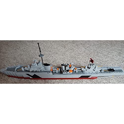 YYQQ Technik Zerstörer Schiff Modellbausatz 1529 Modular Gebäude Klemmbausteine 1:200 WW2 Deutsch Militär Kriegsschiff… – Bild 3