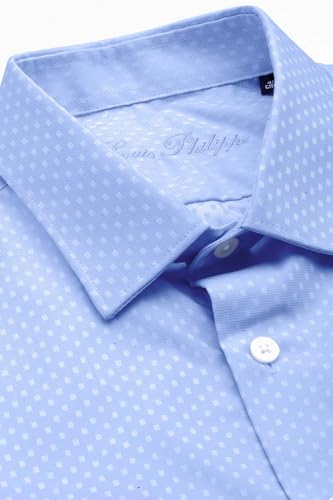 Image of Louis Philippe Men's Slim Fit Easy to Iron Everyday wear Premium Cotton Full Sleeve Textured Formal Shirt