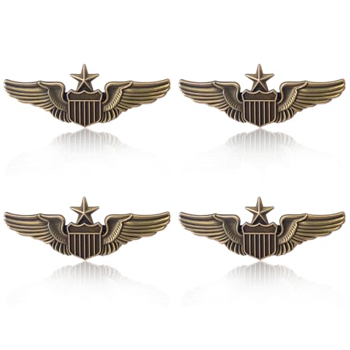 Image of 4Pcs Wings Pin Wing Pilot Air Force Senior Pilot Wing Badge