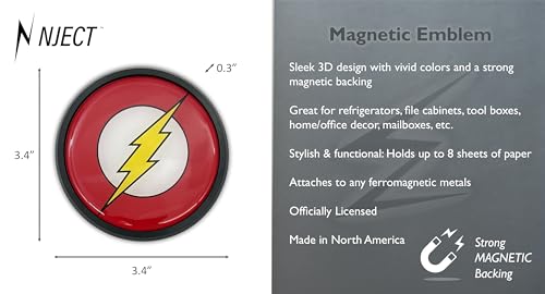 Imán decorativo The Flash negro grande 3.4 pulgadas miniatura 3