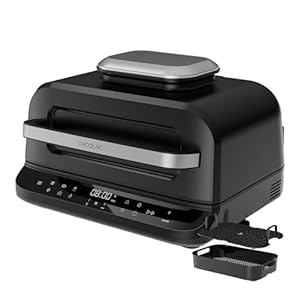 Cecotec Airfryer Grill zonder olie van 6 L Cecofry FireDome 6000. Air Fryer. 2400 W, 6 Kookmodi en 4 Grillniveaus, Instelbare Thermostaat, Inclusief Temperatuursonde en Accessoires.