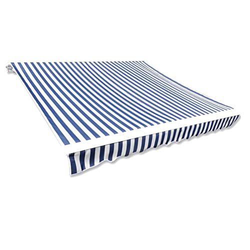 Festnight Tela de Repuestos para Toldo, Techo Impermeable para Patio, Lona Ultravioleta Azul y Blanco 3x2,5 m - Terraza y Jardín