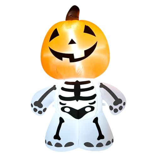 4FT Halloween Inflatable Blow up Cute Pumpkin Ghost Lawn Decoration - image 8