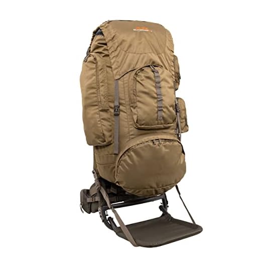 ALPS OutdoorZ Commander + Pack Bag – 5,250 in³ Hunting Backpack with Freighter Frame, Rifle Holder, Spotting Scope Pocket, Ripstop Fabric, Adjustable Coyote Brown Pack