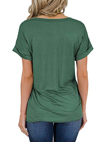 image for MIHOLL Women's Short Sleeve V-Neck Shirts Loose Casual Tee T-Shirt (Gr