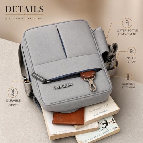 Image of Wooum Water-Resistant Sling Bag for Men with 1 Year Warranty | Stylish Crossbody & Messenger Bag | Compact Office & Travel Side Bag | Waterproof Man Bag | Gift for Men Under 500 | Water resistant bag, Compact sling design, Multi pocket storage, Adjustable strap, Ideal gift for men, 1 Year warranty