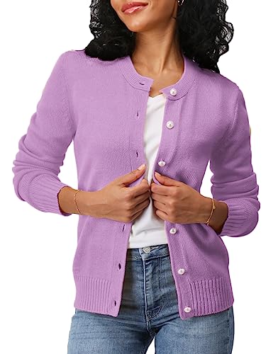 Women's Casual Slim Fit Cardigan Sweaters Long Sleeve Button Down Lightweight Waist Length2