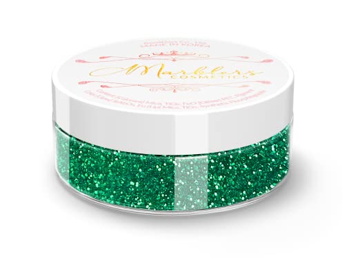 MARBLERS Cosmetic Grade Fine Twinkle Glitter [Christmas Green] 0.18oz (5g) | Non-Toxic | Vegan | Cruelty-Free | Eyeshadow, Nail Polish, Nail Art | Festival, Rave & Party Makeup | Body & Face