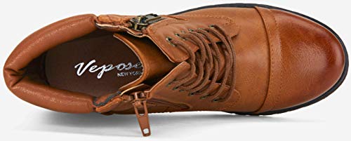 Vepose Women's Combat Ankle Booties, Comfortable Anke Boots, Yellow Brown, Size 8.5 Us -With Strap Eight Eyes(Cjy903 Yellow Brown01 08.5) #TOP5