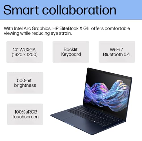 Image of HP EliteBook X G1i Business AI PC Laptop (14 inch FHD+ Touchscreen, Intel Core Ultra 7 258V, 32GB DDR5, 1TB SSD), UltraLight Weight, 23 Hrs Long Battery Life, IR Webcam, Win 11 Pro, (Next Gen 1040, >840)